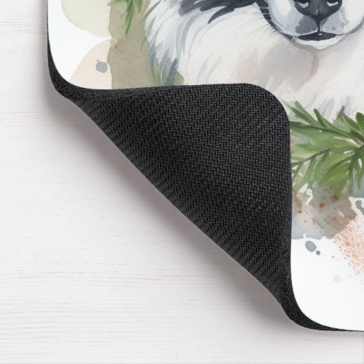 Border Collie Kerstkrans Feestelijke Pup Muismat (Hoek)