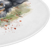 Border Collie Kerstkrans Feestelijke Pup Snijplank (Hoek)