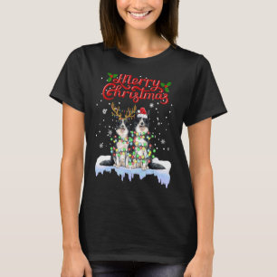Border Collie kerstlampjes die overeenkomen met fa T-shirt