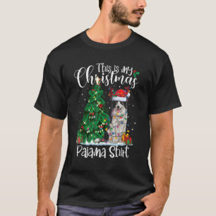Border Collie Kerstlights Pajama Dog-programma T-shirt