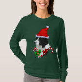 Border Collie KerstMerry T-shirt (Voorkant)