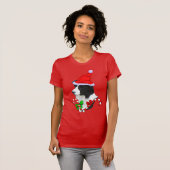 Border Collie KerstMerry T-shirt (Voorkant volledig)