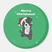 Border Collie Kerstmis Dog Winter Animals Ma Magneet (Voorkant)