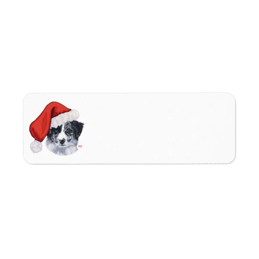 Border Collie Kerstmis Etiket (Voorkant)