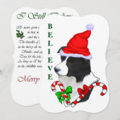 Border Collie Kerstmis Feestdagenkaart (Voorkant / Achterkant)