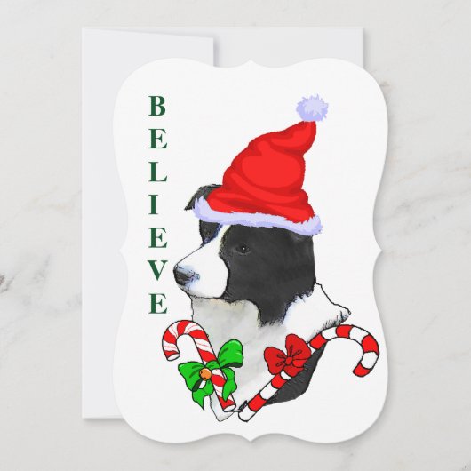 Border Collie Kerstmis Feestdagenkaart (Voorkant)