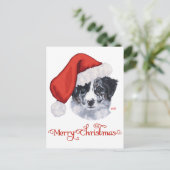 Border Collie Kerstmis Feestdagenkaart (Staand voorkant)