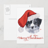 Border Collie Kerstmis Feestdagenkaart (Voorkant / Achterkant)