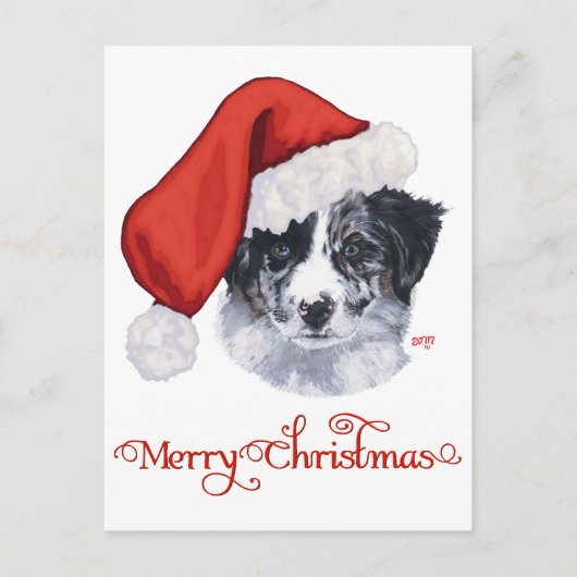 Border Collie Kerstmis Feestdagenkaart (Voorkant)