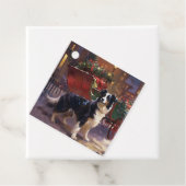 Border Collie Kerstmis Feestelijk Seizoen Bedankjes Labels (In situ)