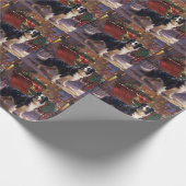 Border Collie Kerstmis Feestelijk Seizoen Cadeaupapier (Hoek)