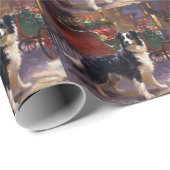 Border Collie Kerstmis Feestelijk Seizoen Cadeaupapier (Rol Hoek)