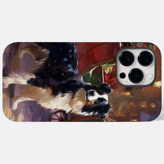 Border Collie Kerstmis Feestelijk Seizoen Case-Mate iPhone Case (Achterkant (horizontaal))