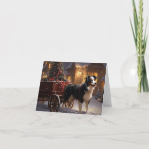 Border Collie Kerstmis Feestelijk Seizoen Kaart