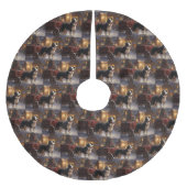 Border Collie Kerstmis Feestelijk Seizoen Kerstboom Rok (Voorkant)