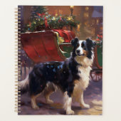 Border Collie Kerstmis Feestelijk Seizoen Planner (Voorkant)