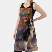 Border Collie Kerstmis Feestelijk Seizoen Schort (Insitu)