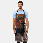 Border Collie Kerstmis Feestelijk Seizoen Schort (Gedragen)