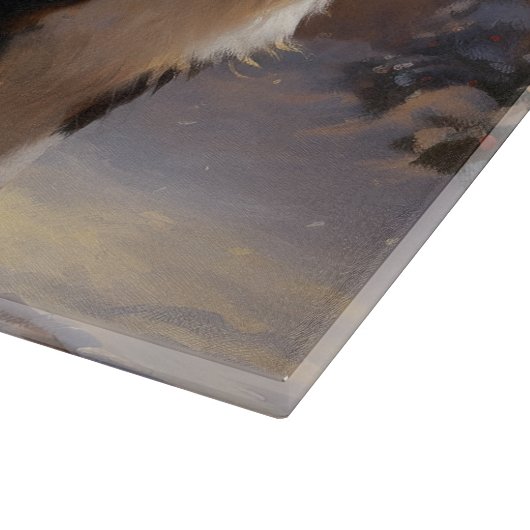 Border Collie Kerstmis Feestelijk Seizoen Snijplank (Hoek)