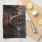 Border Collie Kerstmis Feestelijk Seizoen Theedoek (Quarter Fold)