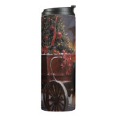 Border Collie Kerstmis Feestelijk Seizoen Thermosbeker (Gedraaid links)