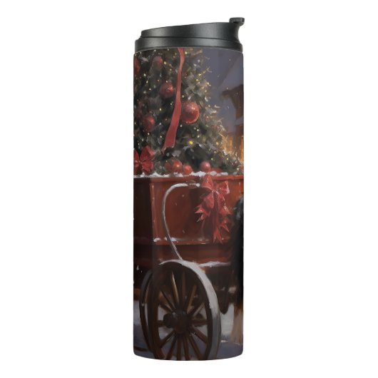 Border Collie Kerstmis Feestelijk Seizoen Thermosbeker (Gedraaid links)