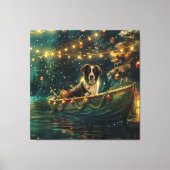 Border Collie Kerstmis Feestelijke Reis Canvas Afdruk (Voorkant)