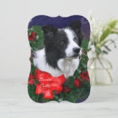 Border Collie Kerstmis Groeten Feestdagenkaart (Staand voorkant)