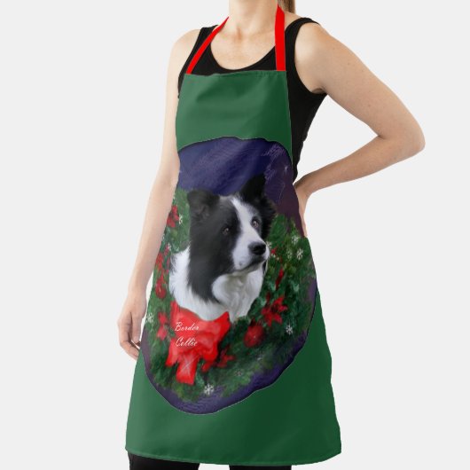 Border Collie Kerstmis Groeten Schort (Insitu)