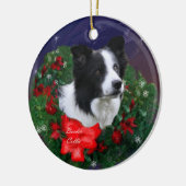 Border Collie Kerstmis Keramisch Ornament (Links)