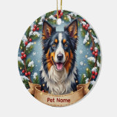 Border Collie Kerstmis Keramisch Ornament (Links)