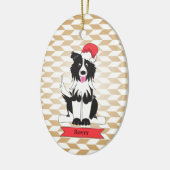 Border Collie Kerstmis Ornament (Links)