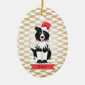 Border Collie Kerstmis Ornament (Voorkant)