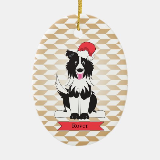 Border Collie Kerstmis Ornament (Voorkant)
