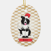 Border Collie Kerstmis Ornament (Achterkant)