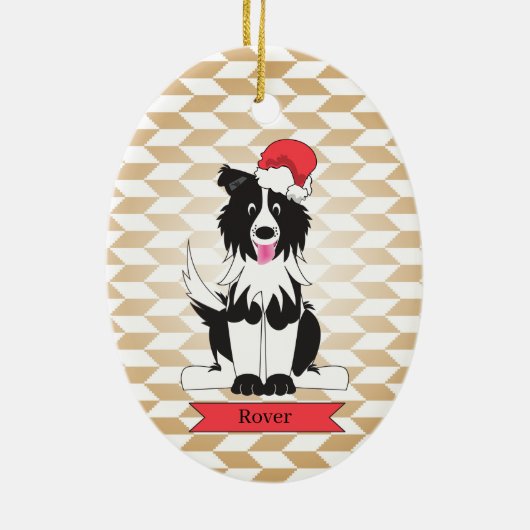 Border Collie Kerstmis Ornament (Achterkant)