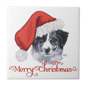 Border Collie Kerstmis Tegeltje