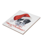 Border Collie Kerstmis Tegeltje (Zijkant)