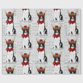 Border Collie Kerstmis voor Hondenliefhebber Cadeaupapier (Vlak)