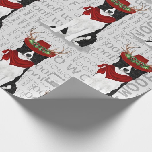 Border Collie Kerstmis voor Hondenliefhebber Cadeaupapier (Hoek)