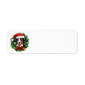 Border Collie Kerstmis Wreath Etiket (Voorkant)