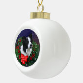 Border Collie Kerstmis Wreath Gifts Keramische Bal Ornament (Rechts)