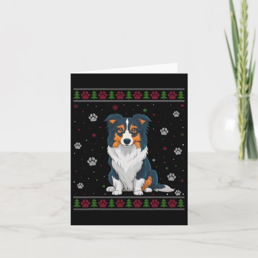 Border Collie Kersttrui Xmas Huisdier Doen Kaart (Voorkant)