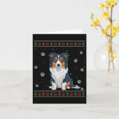 Border Collie Kersttrui Xmas Huisdier Doen Kaart (Gele Bloem)