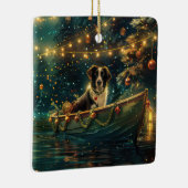 Border Collie kerstvakantie Keramisch Ornament (Rechts)
