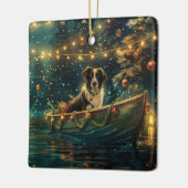 Border Collie kerstvakantie Keramisch Ornament (Links)