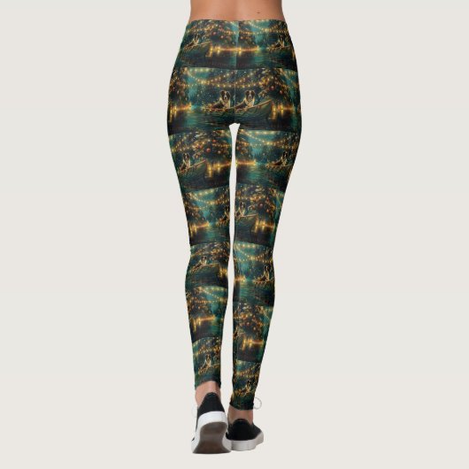 Border Collie kerstvakantie Leggings (Achterkant)