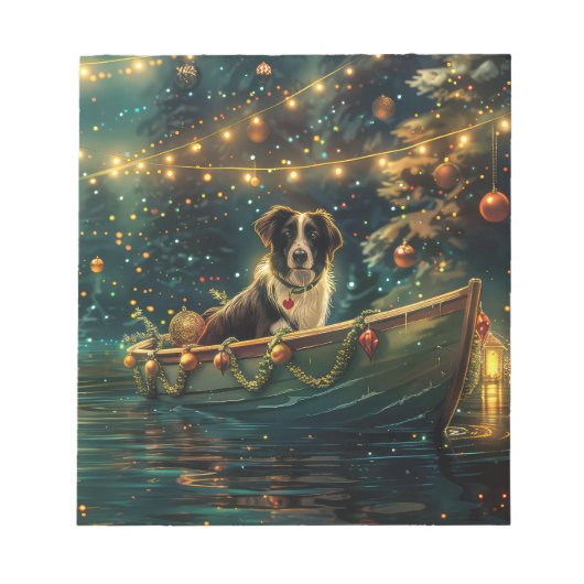 Border Collie kerstvakantie Notitieblok (Voorkant)