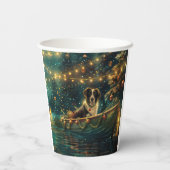 Border Collie kerstvakantie Papieren Bekers (Achterkant)