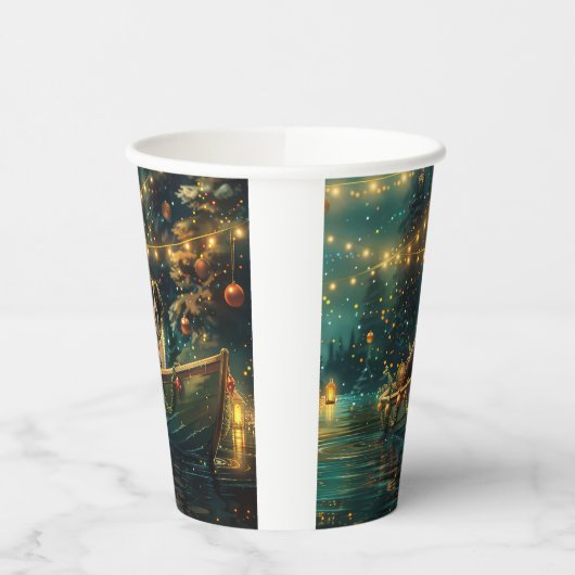 Border Collie kerstvakantie Papieren Bekers (Links)